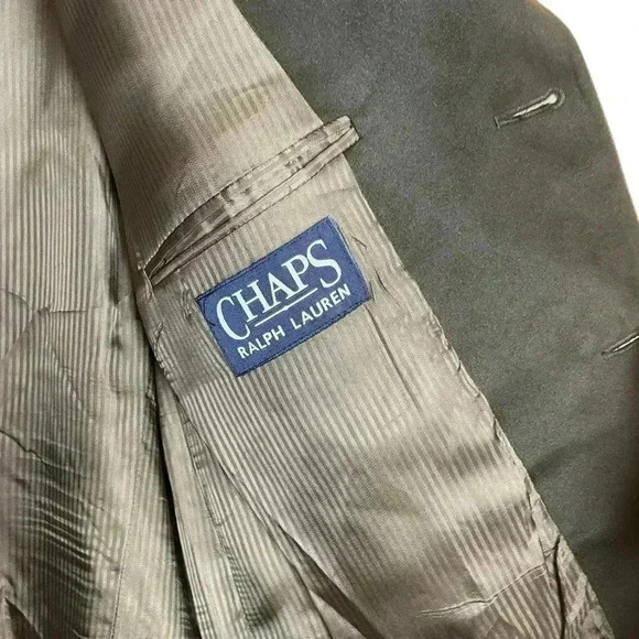 Chaps Ralph Lauren Hunter Green Faux Suede Microfiber Blazer Jacket 3 Button 46L - Picture 4 of 11